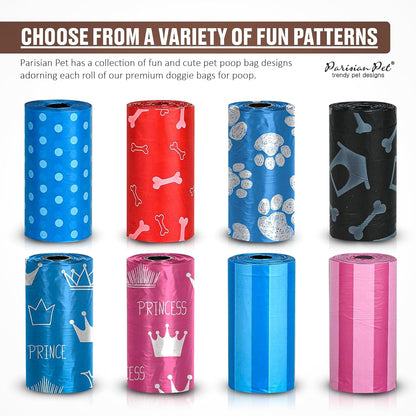 Eco-Friendly Dog Poop Bags, 8 Rolls, 20 Bags per Roll, Unscented, Leak-Proof, Perfect for Cleaning up after Your Pet